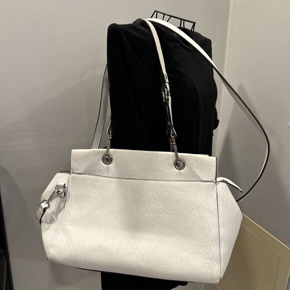 Calvin Klein Handbags - Calvin Klein White Satchel Handbag Silver Hardware Purse